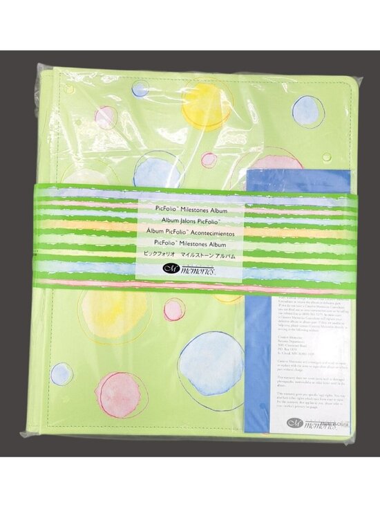 Creative Memories Other - Creative Memories PicFolio Milestones Album Green Polka Dot 14x13 Photo Safe New